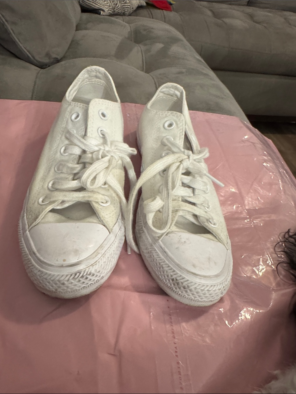 Women’s White Low-Top Canvas Sneakers - Casual Lace-Up Trainers
